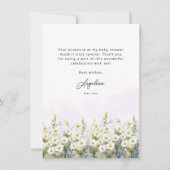 Baby shower invitations with an adorable  fawn. dankeskarte (Rückseite)