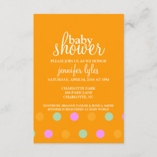 Baby Shower Invite - Dots II - Orange Einladung