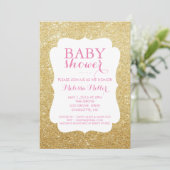 Baby Shower Invite - Glittered - Einladung (Stehend Vorderseite)