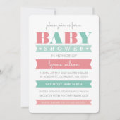 BABY SHOWER INVITE Modernes Geschlecht offenbart K Einladung (Vorderseite)