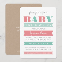 BABY SHOWER INVITE Modernes Geschlecht offenbart K Einladung