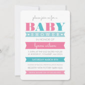 BABY SHOWER INVITE Modernes Geschlecht offenbart r Einladung (Vorderseite)