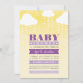 BABY SHOWER INVITE ombre Aquarell lila gelb Einladung (Vorderseite)