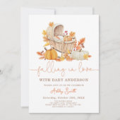 Baby Shower Invite Pumpkin Falling in Love Autumn Einladung (Vorderseite)
