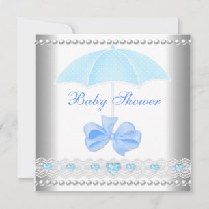 Baby Shower Junge Baby Blau Schirm Einladung