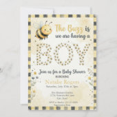 Baby Shower Junge Bee Bug Boy Einladung (Vorderseite)