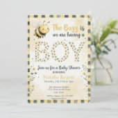 Baby Shower Junge Bee Bug Boy Einladung (Stehend Vorderseite)