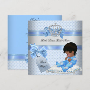 Baby Shower Junge Blau Kleiner Prinz Kaninchen Einladung