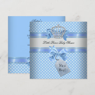 Baby Shower Junge Blau Kleiner Prinz Krone Einladung