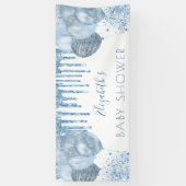 Baby Shower Junge Blue Silber Glitzer Ballons Banner (Vertikal)