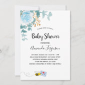 Baby Shower Junge blühende Blumengrün Mutter zu se Einladung (Vorderseite)