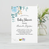 Baby Shower Junge blühende Blumengrün Mutter zu se Einladung (Stehend Vorderseite)