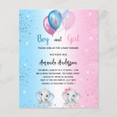 Baby Shower Junge Elefanten Einladung (Vorderseite)