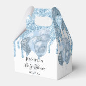 Baby Shower Junge hellblaue weiße Ballons Geschenkschachtel (Rückseite)