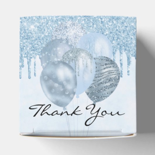 Baby Shower Junge hellblauen Ballons vielen Dank Geschenkschachtel (Oben)