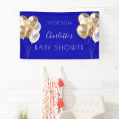 Baby Shower Junge königsblaue Goldballons Party Banner (Insitu)