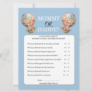 Baby Shower Junge Mommy oder Daddy Heißluftballon Einladung