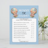 Baby Shower Junge Mommy oder Daddy Hot Air Ballon Einladung (Stehend Vorderseite)