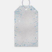 Baby Shower Junge silberblaue Ballons Vielen Dank Geschenkanhänger (Rückseite)