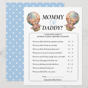 Baby Shower Junge Teddy Mama Papa Ballon Blau Einladung
