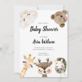 Baby Shower Jungle Safari Tiere Einladung, BA10 Ankündigung (Vorderseite)