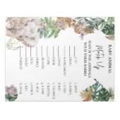 Baby Shower Jungle Safari Tiere Match Up Spiel Notizblock (Vorderseite)