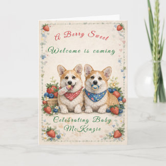 Baby Shower Karte mit Corgis