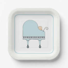 Baby-Shower-Klaviermusik-Papierplatten Pappteller