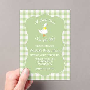 Baby Shower Kleine Gans Acryleinladungen