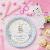 Baby Shower Kleiner Hase Gingham-Junge Pappteller (Party)