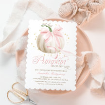 Baby Shower 'Kleiner Kürbis mit rosa Schleife'