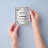 Baby Shower Lavendel Silber Einladung Flyer (Gruppe)