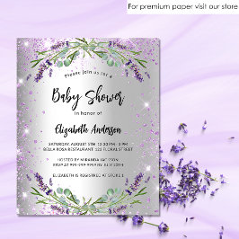 Baby Shower Lavendel Silber Einladung Flyer