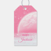 BABY SHOWER Liebe Sie zum Mond & Back Pink Girl Geschenkanhänger (Rückseite)