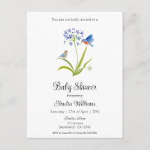 Baby Shower Lily mit Blaumeise Mutter und Baby
