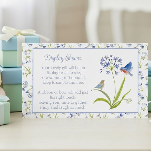 Baby Shower Lily with Bluebird Display Shower Begleitkarte