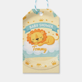 Baby Shower Lion custom name – Cute Safari Jungle Geschenkanhänger