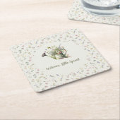 Baby Shower - "Little Sprout" Floral Rechteckiger Pappuntersetzer (angewinkelt)