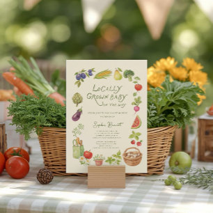 Baby Shower 'Lokal angebaute Produkte vom Bauernma Einladung