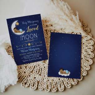 Baby Shower Love You The Moon and Back Invitation Einladung