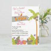 Baby Shower Luau Einladung (Stehend Vorderseite)