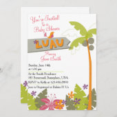 Baby Shower Luau Einladung (Vorne/Hinten)