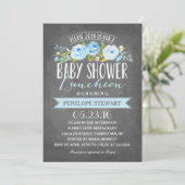 Baby Shower Luncheon Blue | Einladung der Babydusc (Stehend Vorderseite)