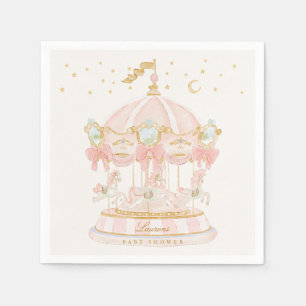Baby Shower Mädchen Karussell Märchen Schleifen Ro Serviette