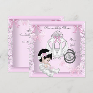 Baby Shower Mädchen Prinzessin Kutsche Schmetterli Einladung