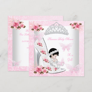Baby Shower Mädchen Prinzessin Schmetterling Schuh Einladung