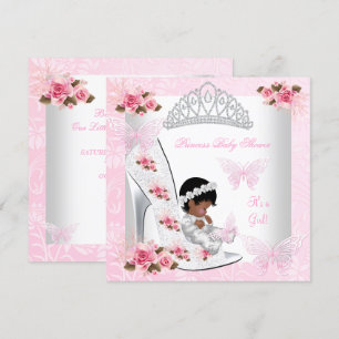 Baby Shower Mädchen Prinzessin Schmetterling Schuh Einladung