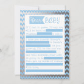 Baby Shower MadLibs Game, Blue and Silve Foil Look Einladung (Vorderseite)