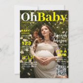 Baby Shower Magazine Cover Einladung (Vorderseite)