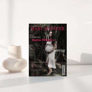 Baby Shower Magazine Foto Cover Einladung